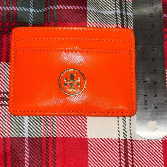 Tory Burch Vibrant Orange Card Holder - Picture 10 of 10